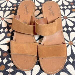 Seychelles Suede Camel Sandals size 8